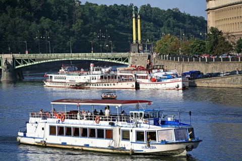 Excursion boats, Vltava, Prague, Czech Republic