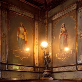 Old Traditional Bar Caffe Florian in St. Marks Square, Venice, Veneto, Italy