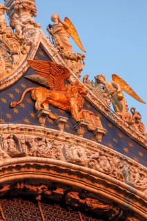 Ornate details on Basilica San Marco, St Mark's Square, Venice, Veneto, Italy