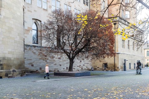 Württemberg State Museum in the Old Castle of Stuttgart. Exterior view in autumn. Stuttgart,