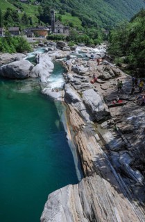 Rocks and Gums, Lavertezzo, Verzasca Valley in the Canton of Tessin, Switzerland