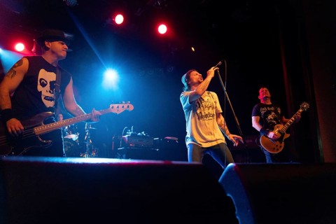 Alan Robert, bassist, Keith Caputo, singer, Joey Z., guitarist of Life of Agony, live on 30 Years