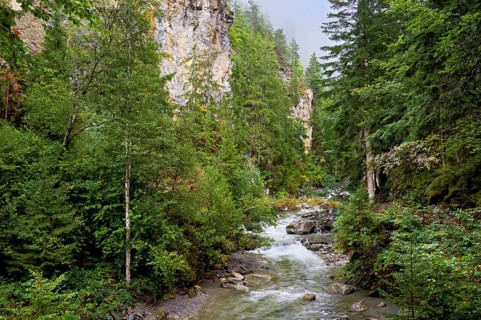 Diosaz mountain river in the gorge, Gorges de la Diosaz, Les Houches, Chamonix-Mont-Blanc,