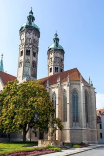 East Choir and East Towers, Ekkehard Fountain, Naumburg Cathedral (Saale), Saxony-Anhalt, Germany