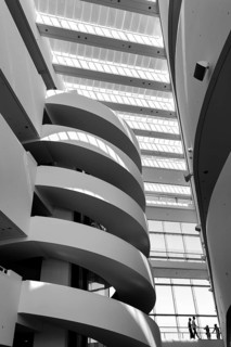 ARoS Aarhus art museum, spiral ramp, spiral staircase, modern architecture, incidence of light,