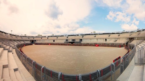 Roman Amphitheatre, Amphithéâtre romain ou Arènes, interior modernized and rebuilt, Fréjus,
