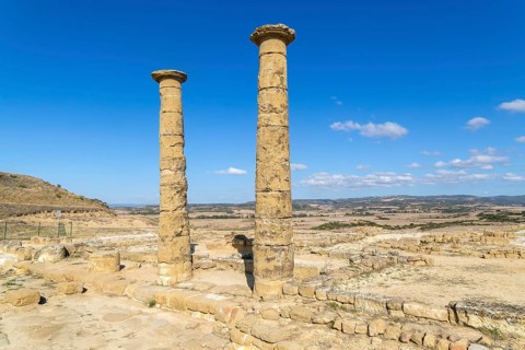 Yacimiento romano de los Bañales, Roman archaeological site of Los Banales, near Layana, Zaragoza