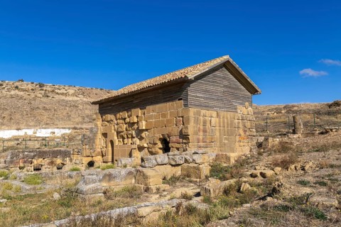 Bathhouse, ternas romanas de los bañales, Roman town of Los Banales, near Layana, Zaragoza