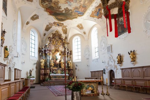Interior view, monastery church, St. Märgen, Southern Black Forest, Black Forest,