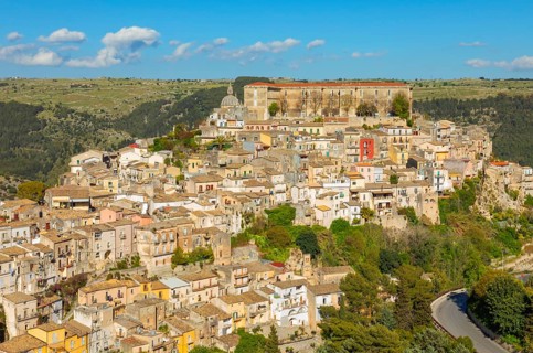 Elevated view of Ragusa Ibla, Ragusa Ibla, Ragusa province, Sicily, Italy