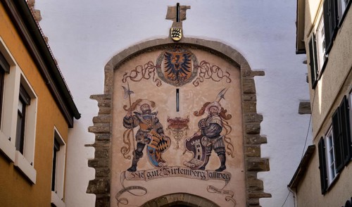 Fallgatternische Hirgenstangenwappen of the Counts of Württemberg, Lower Gate, City Gate,
