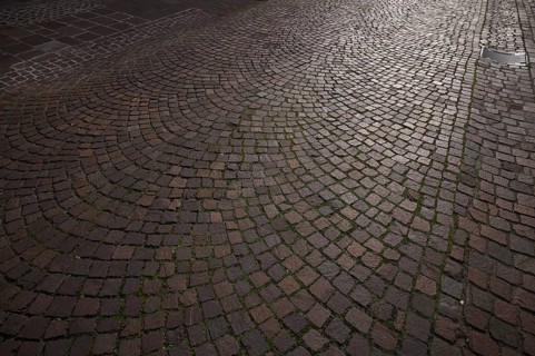 Cobblestones, street pavement, pedestrian zone, old town, Bietigheim-Bissingen, Baden-Württemberg,