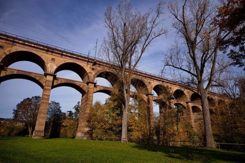 Railway viaduct, Enz viaduct, railway bridge, Bietigheim-Bissingen, Baden-Württemberg, Germany