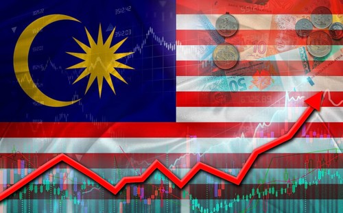 Malaysia economic growth on financial graph. Malaysia financial growth on market graph