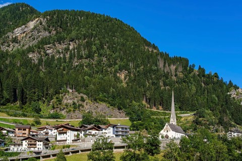 Picturesque view of moss in Passeier, Italian Moso in Passiria, South Tyrol, Italy