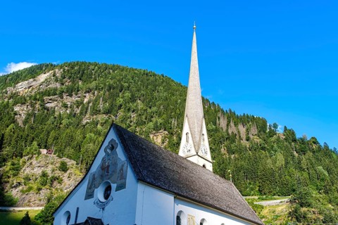 Parish Church of the Assumption of Mary in moss in Passeier, Italian Moso in Passiria, South Tyrol,