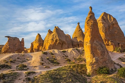 Fantastic tuff rock formations, Cappadocia, Turkey