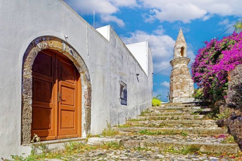 Path, paved with steps, northwestern minaret, formerly Bab Gedid Mosque, built in 1585, destroyed