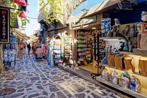 Alley, alleyway, with souvenir shop, shop, shopping, souvenirs, old town, Kos Town, Kos Island,