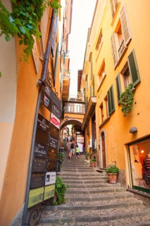 Bellagio, picturesque small town with views of the Alps, Lake Como, Italian Lago di Como, one of