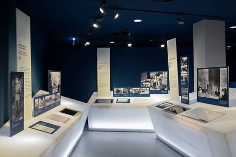 Exhibition Destiny Herrenmensch in the former NS Ordensburg Vogelsang, interior view, Eifel