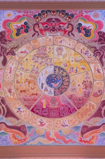 Buddhist wall painting, Tibetan Buddhism, god of death Yama holding the wheel of life, art hall