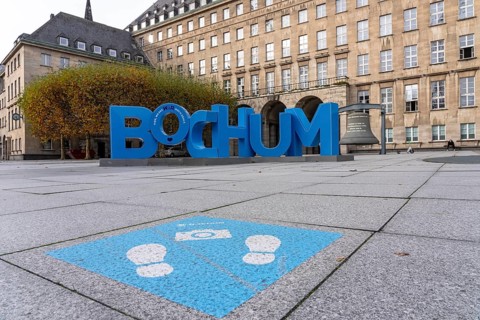 Photo spot with Bochum lettering in front of Bochum City Hall, North Rhine-Westphalia, Germany