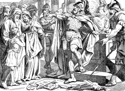 King Antiochus had the law books torn apart and many of the people fell away from the Law of God,