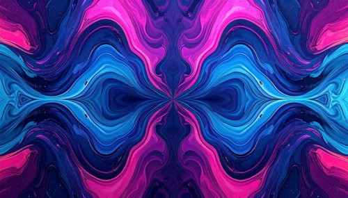 Symmetric Abstract Bright Liquid Ornament Background, futuristic wallpaper template illustration,