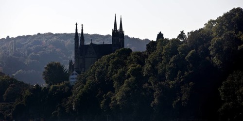 Pilgrimage Church of St. Apollinaris, also Apollinaris Church on Apollinarisberg in Remagen looking