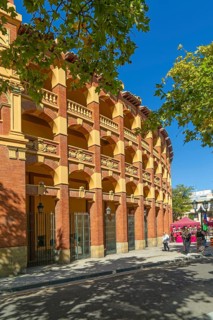Plaza de Toros de la Misericordia historic bullring building, city of Zaragoza, Aragon, Spain