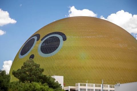 Las Vegas, Nevada - The Las Vegas Sphere, a music and entertainment venue. The exterior has