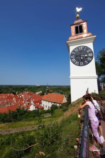 Clock Tower or Tipsy Clock, Petrovaradin or Petrovaradin Fortress, Novi Sad, Vojvodina Province,