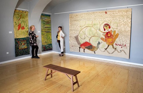Woven carpet exhibition at Atelier 61, Petrovaradin Fortress or Petrovaradin, Novi Sad, Vojvodina