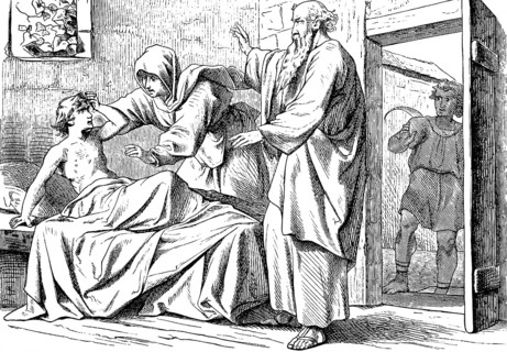 Elisa raises the son of the Sunamite from death, Second Book of Kings, chapter 4, room of boards,