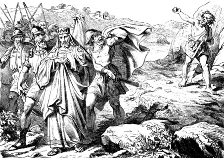 Simei throws stones and curses David, Second Book of Samuel, chapter 13, Ammon, Tamar, blood shame,