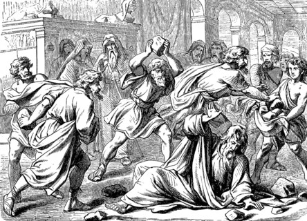 Why do you break the laws of the Lord? The Prophet Zacharia is stoned, Second Book of Chronicles,