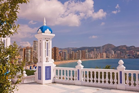 View from Balcon del Mediterraneo, observation deck, Benidorm, Costa Blanca, Spain