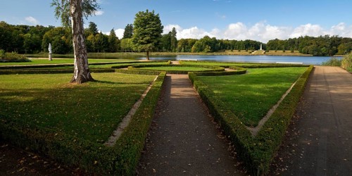 Rheinsberg Castle Park with View of Lake Grienerick, Ruppiner Land, Brandenburg, Germany