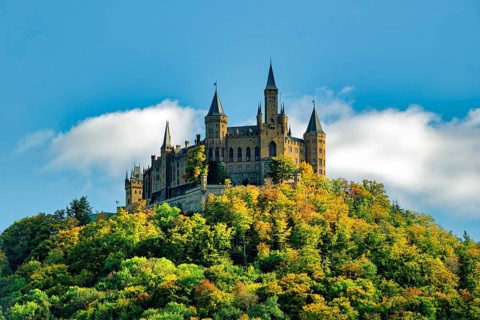 Hohenzollern Castle, ancestral home of the House of Hohenzollern, noble family, German emperors,