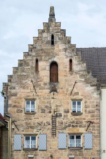 Stone Kemenate, fire station, Gothic construction, stairway, Upper Old Town, Kronach, Upper