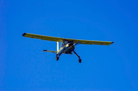 A PZL-104 Wilga-35A sport aircraft from Fliegerklub Kamenz with registration D-EWRZ during a flight