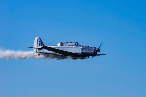 A Pilatus P-2 from Pilatus Flugzeugwerke AG with registration D-ETHN during a flight demonstration