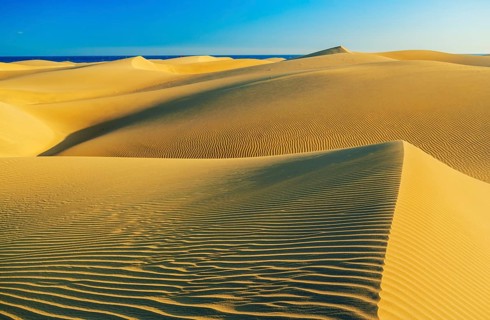 Sand dunes, Maspalomas, Playa del Ingles, Gran Canaria, Canary Islands, Spain
