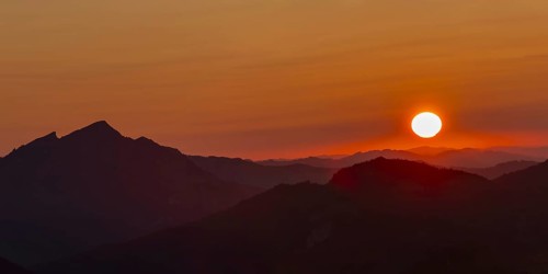 Sunset from Zeigersattel am Nebelhorn, 2224m, Allgäu Alps, Allgäu, Bavaria, Germany