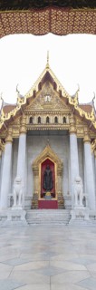 Marble temple, made of Carrara marble, Wat Benchamabopit, back of Ubosot, Buddhist temple in the