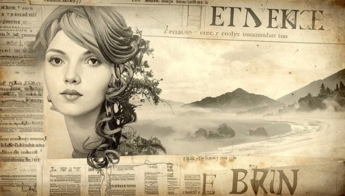 Grunge old public newspaper, texture background wallpaper illustration, vintage tattered yellow