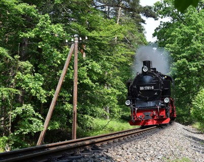 Der rasende Roland, steam locomotive on Rügen, Mecklenburg-Western Pomerania, Germany