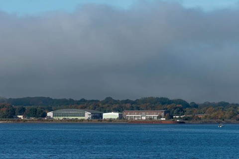 MFG 5 area on the fjord, Kiel Fjord, Holtenau district, Kiel, Baltic Sea, former naval aviation