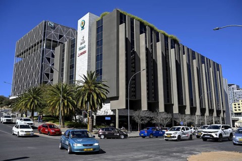 Street scene on the corner of Fidel Castro Street and Independence Avenue, Windhoek, Khomas region,